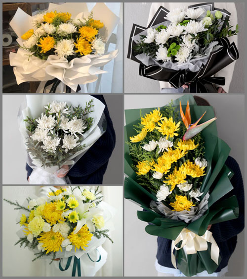 山东莱芜莱城区牛泉镇绿矾崖村白事花束代送